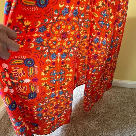 Everly Red and Blue Spaghetti Strap Maxi Dress - Picture 5 of 9